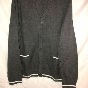 Gray button up sweater